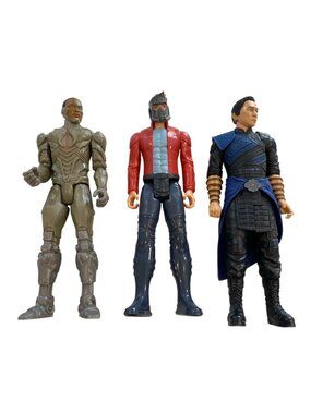 Marvel & Sci-Fi Mixed Action Figures Lot 3 Collectible Toys Approx. 12 Inches Ta